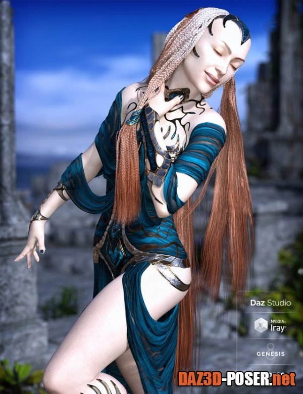 Dawnload Lady of Mists Hair with dForce for Genesis 8 Female for free