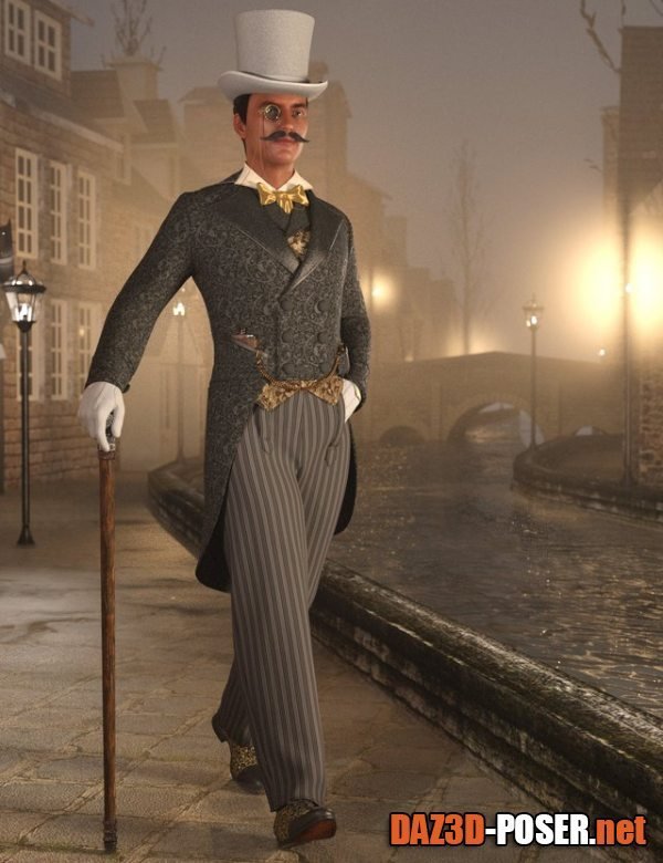 Dawnload Victorian Gentleman's Evening Dress for Genesis 8 and 8.1 Males for free