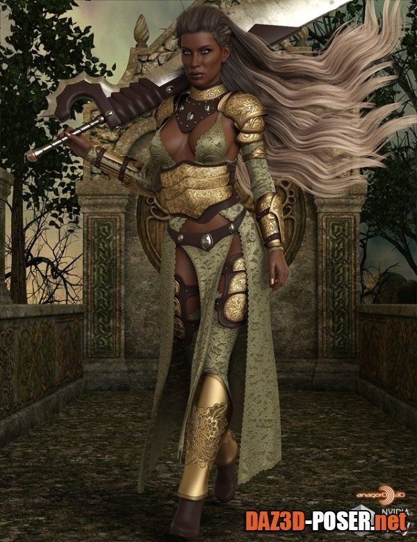 Dawnload HEROINE - dForce Warrior of Dusk Outfit for Genesis 8 Females for free