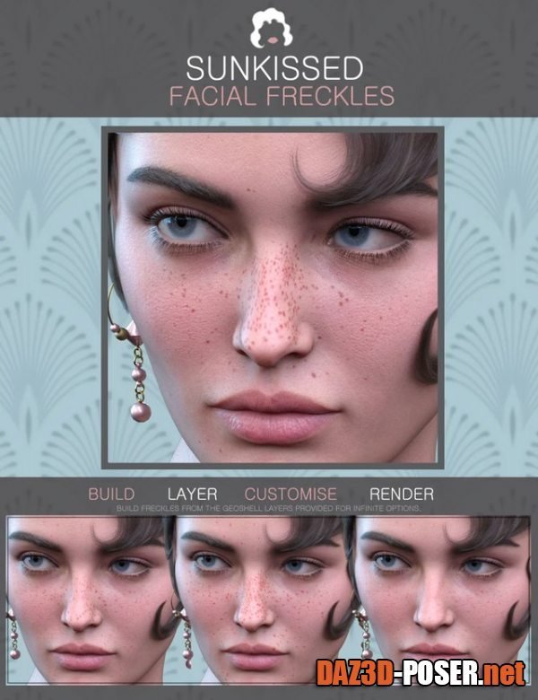 Dawnload Sun-kissed Facial Freckles for Genesis 3, 8 and 8.1 Females for free