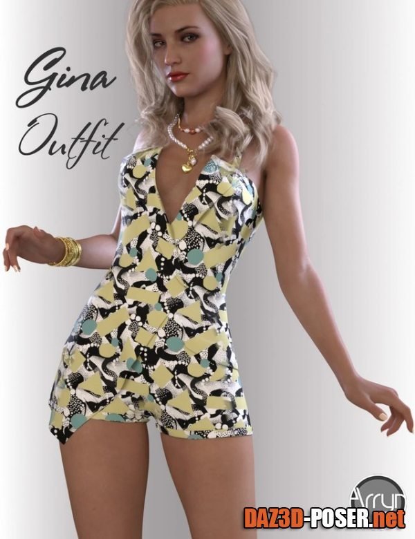 Dawnload dForce Gina Outfit for Genesis 8.1 Females for free