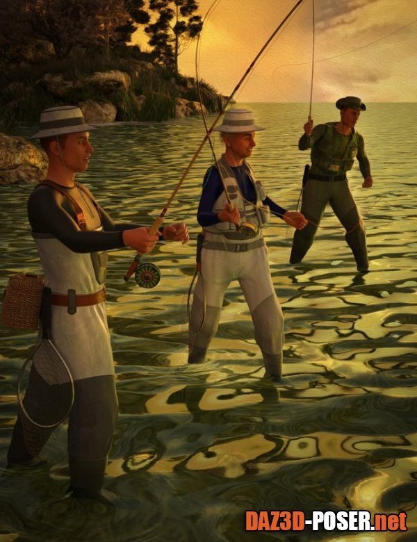 Dawnload Fly Fishing Poses for Genesis 8 Males for free