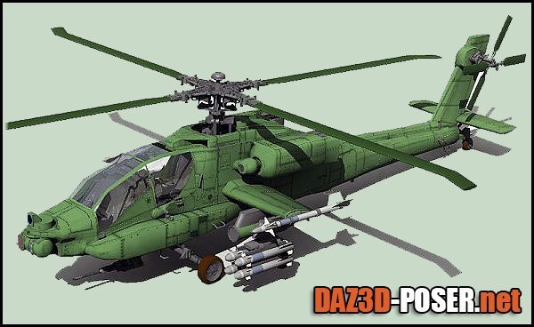 Dawnload Apache Helicopter (Poser, Vue & Obj) for free