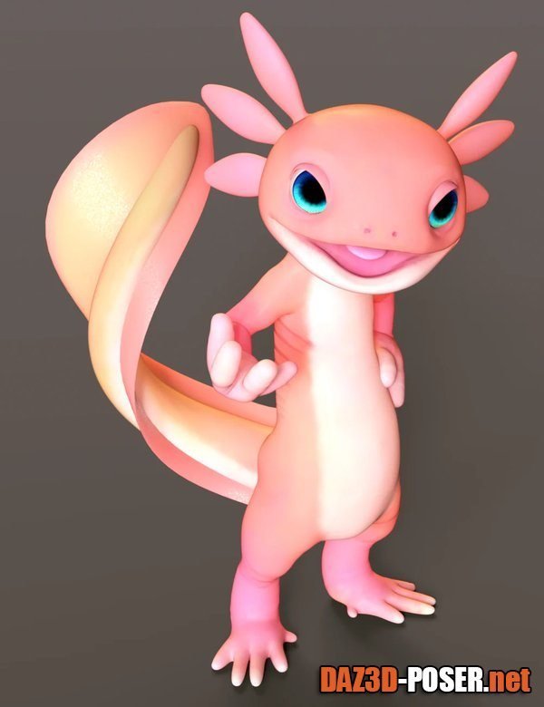 Dawnload Toon Axolotl for Genesis 8 Males for free