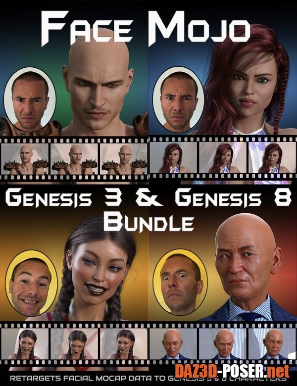 Dawnload Face Mojo – Facial MoCap Retargeting – Genesis 3 and 8 Bundle for free