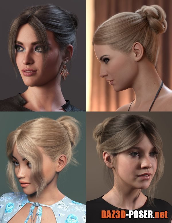 Dawnload MEGA Updo 2 Hair for Genesis 8 and 8.1 Females for free
