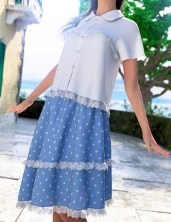 dForce Frilled Blouse and Skirt for Genesis 8 Female