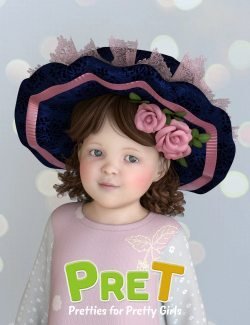 PreT Girls Dolly Cap Hair for Genesis 8 Females
