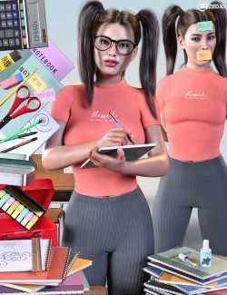 Z Back to School Props and Poses for Genesis 8 and 8.1