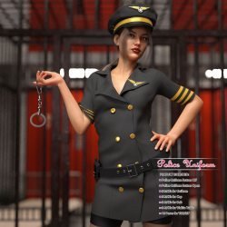 dForce Police Uniform and Poses for Genesis 8 Female