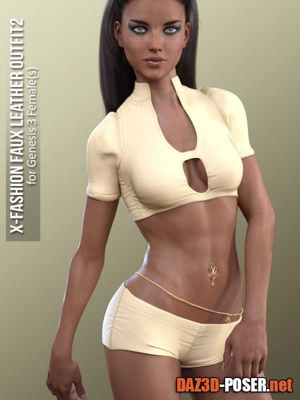 Dawnload X-Fashion Faux Leather Outfit2 for Genesis 3 Females for free