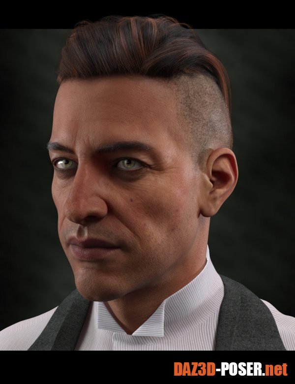 Dawnload dForce Swanky Undercut Hair for Genesis 3, 8, and 8.1 Males for free