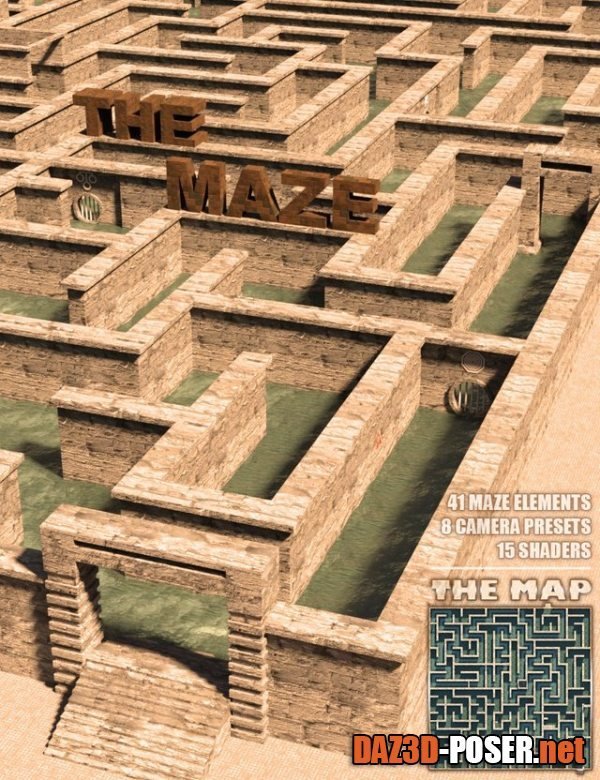 Dawnload The Maze - Huge Labyrinth for Daz Studio for free