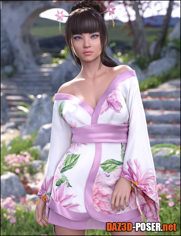 Dawnload dForce Koharu Kimono for Genesis 8 Female for free
