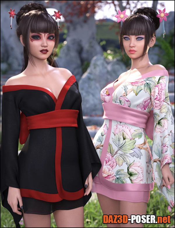 Dawnload dForce Koharu Kimono Textures for free