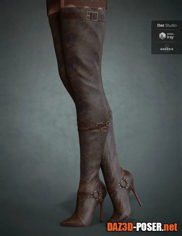 Dawnload Vertigo High Heel Boots for Genesis 3, 8 and 8.1 Females for free