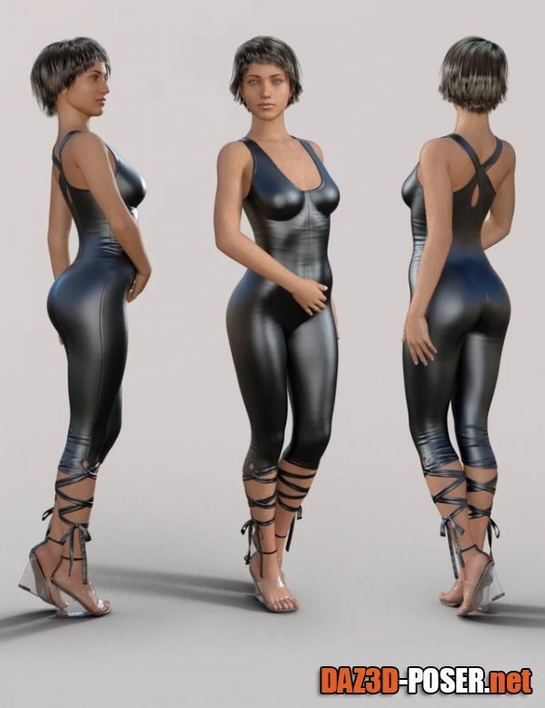 Dawnload Skinny Jumpsuit and Heeled Sandal for Genesis 8 Female(s) for free