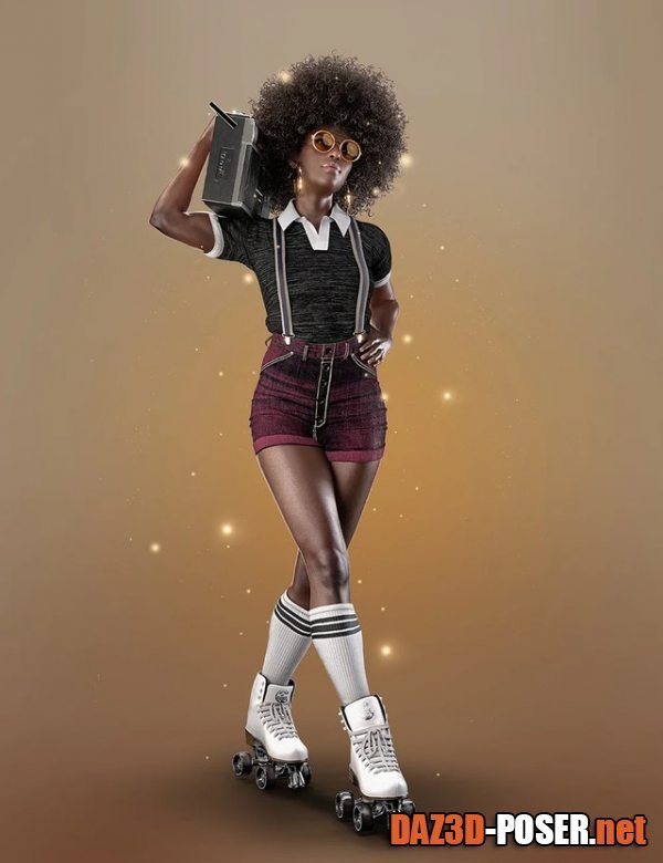 Dawnload AJC Boogie Roller Girl Outfit and Boombox for Genesis 8 and 8.1 Females for free