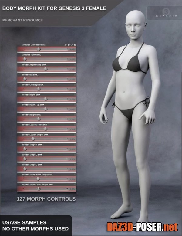Dawnload Body Morph Kit for Genesis 3 Female and Merchant Resource for free