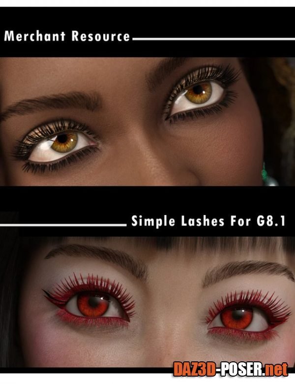 Dawnload Simple Lashes Merchant Resource for Genesis 8.1 for free