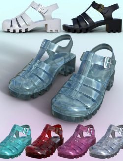 90's Jelly Sandals for Genesis 8 Females