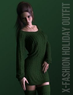 X-Fashion Holiday Outfit for Genesis 8 Females