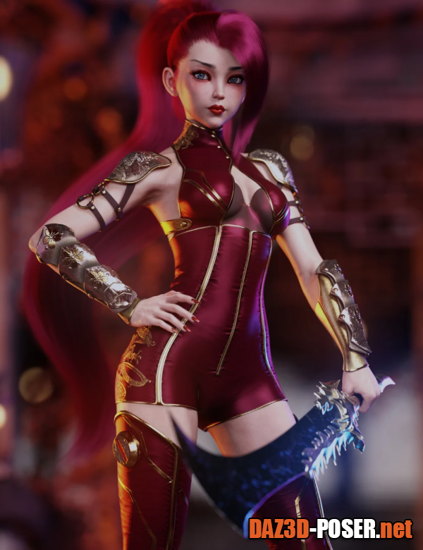 Dawnload Crimson Dragon Outfit for Genesis 8 and 8.1 Females for free