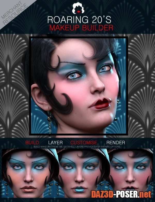 Dawnload Roaring Twenties Makeup Builder for Genesis 8 Females for free