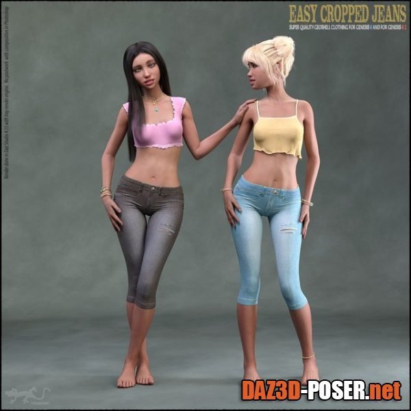 Dawnload Easy Cropped Jeans for Genesis 8 and 8.1 for free