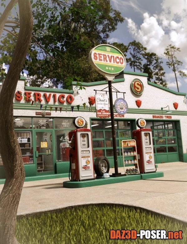 Dawnload Servico Vintage Gas Station for free