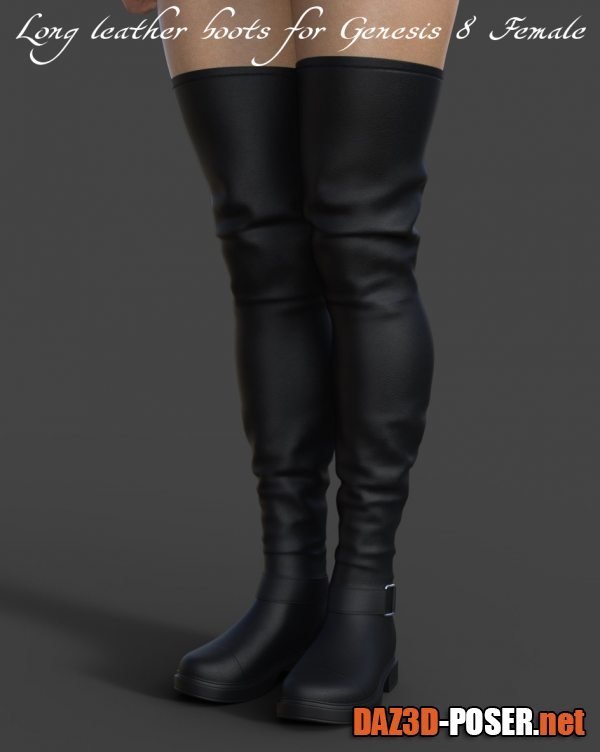 Dawnload Long leather boots for Genesis 8 Female for free