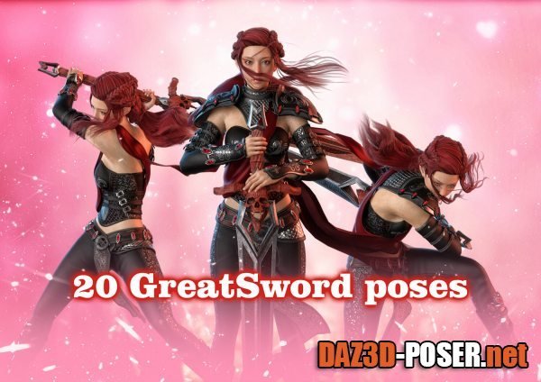 Dawnload GreatSword poses for G8F for free