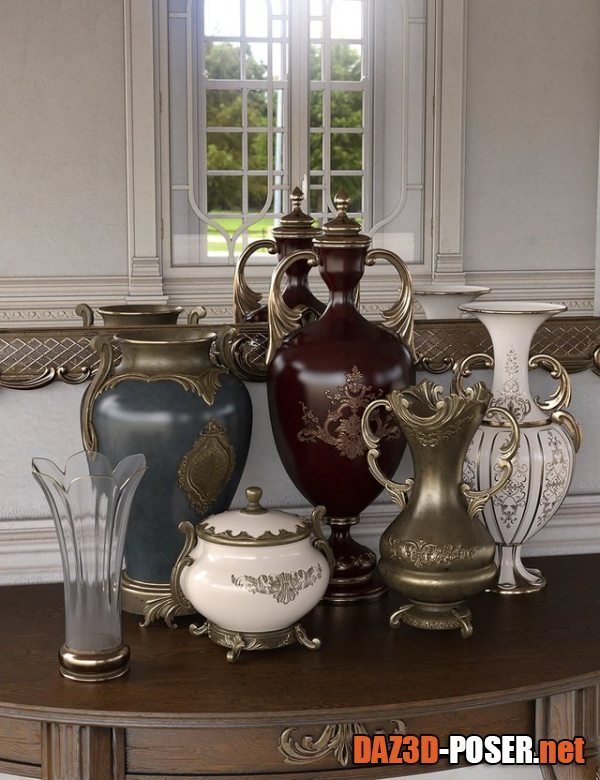 Dawnload Rococo Vases Iray for free