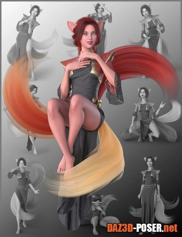 Dawnload Foxfire Poses for Kiko 8.1 and Genesis 8.1 Females for free