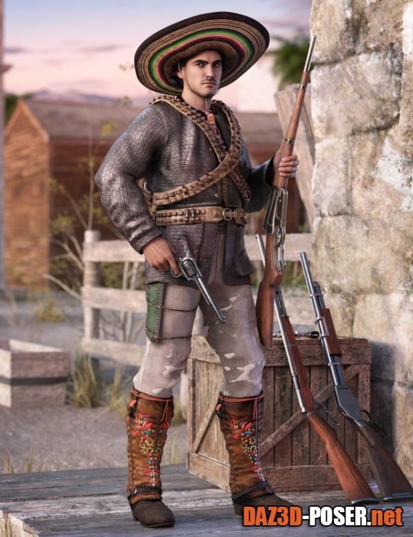 Dawnload Guerrillero Outfit for Genesis 8 and 8.1 Males for free