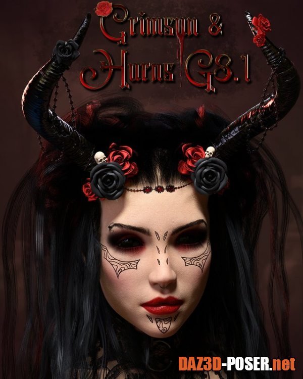 Dawnload Crimson and Horns for Genesis 8.1 Female for free