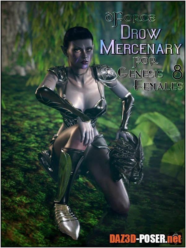 Dawnload dForce Drow Mercenary for Genesis 8 Females for free