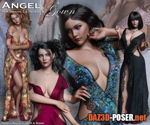 Dawnload Angel dForce Gown for G3 and G8 Females for free