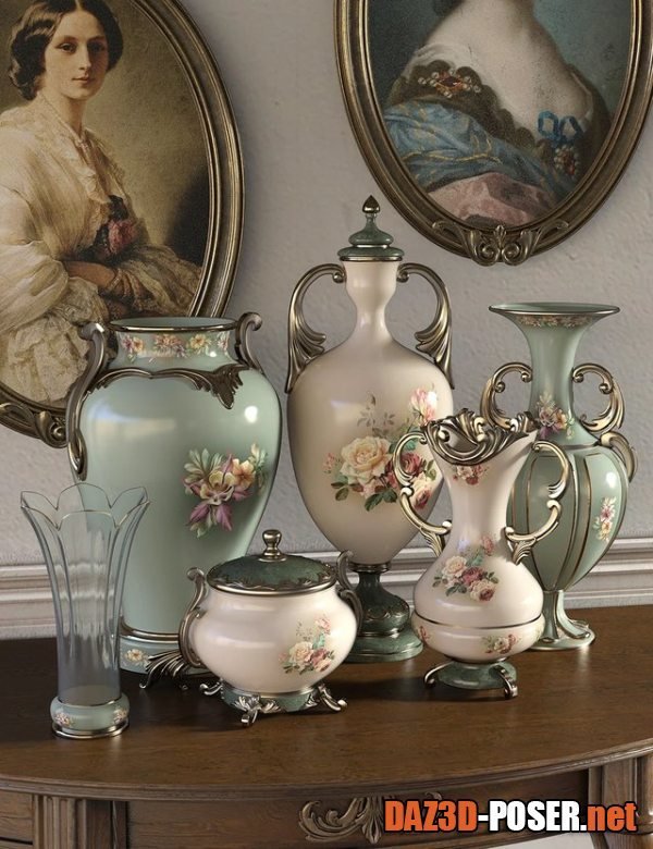 Dawnload Florals for Rococo Vases Iray for free