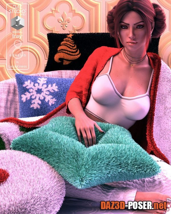 Dawnload Cuddly Pillows And dForce Blanket - Props And Poses For Genesis 8 for free