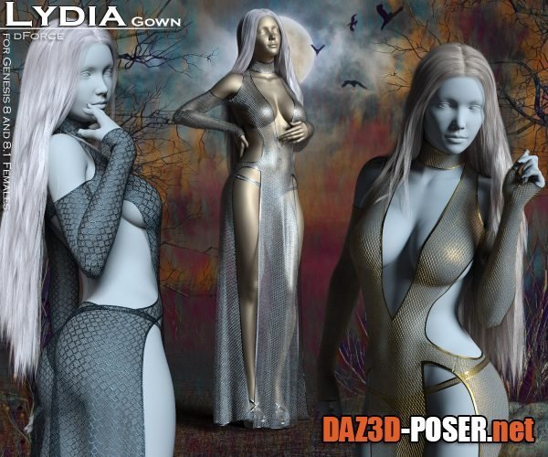 Dawnload Lydia Gown for Genesis 8 and 8.1 Females for free