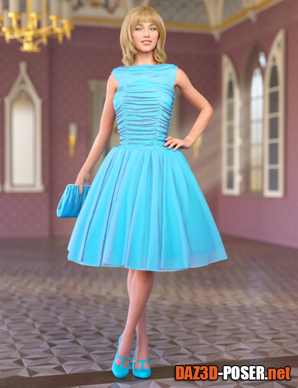 Dawnload dForce 50s Prom Dress for Genesis 8 and 8.1 Females for free