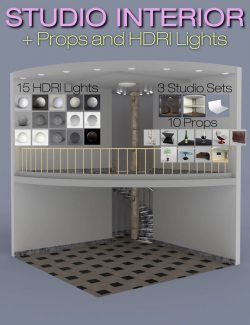 S3D Staircase Studio Interior Sets, Props and HDRI Lights
