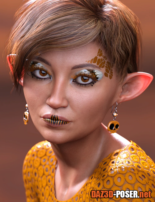Dawnload Extreme Closeup Flutterby Geoshell Makeups and Lashes for Genesis 8 Female(s) for free