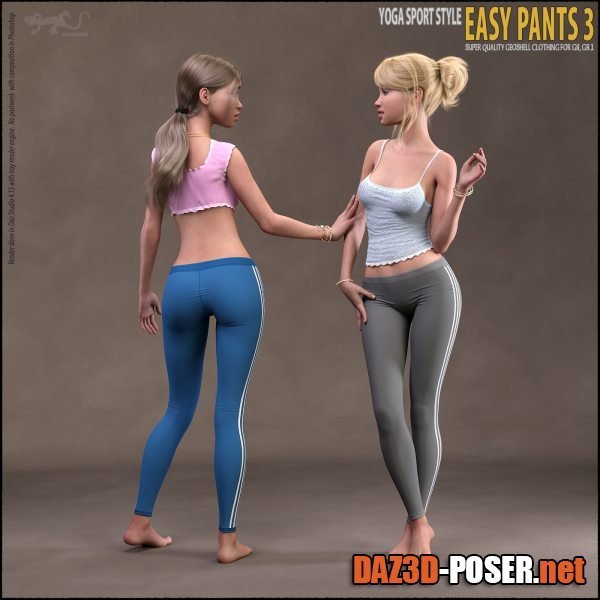 Dawnload Easy Pants 3 for Genesis 8 and 8.1 for free
