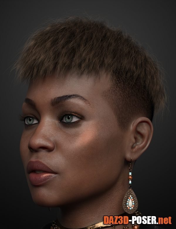 Dawnload Short Undercut Hair for Genesis 3, 8, and 8.1 Males and Females for free