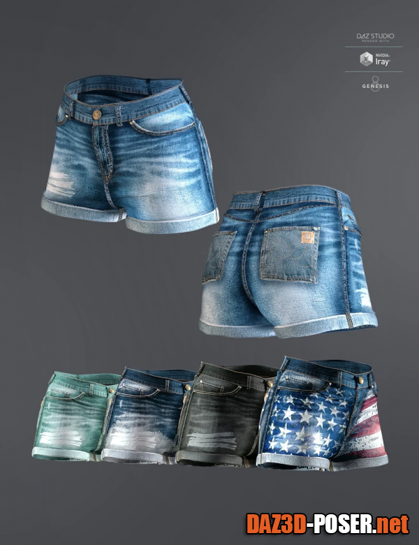 Dawnload AJC Pro Skate Shorts for Genesis 8 and 8.1 Females for free