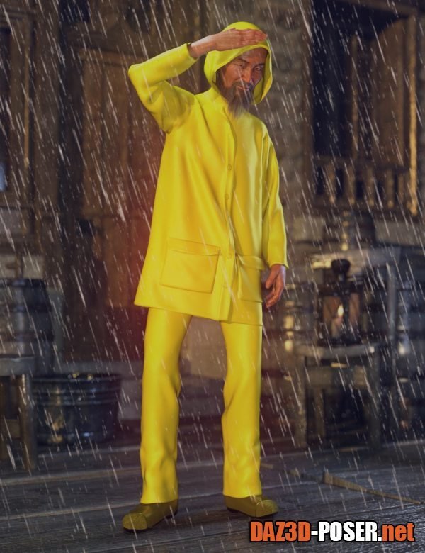 Dawnload dForce Wet Weather Gear for Genesis 8 Male(s) for free