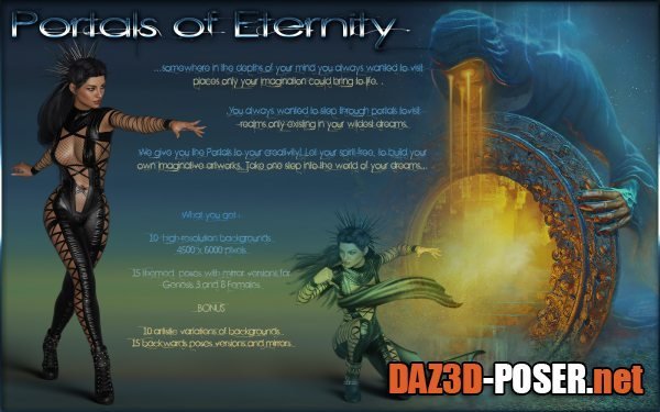 Dawnload Portals of Eternity-Poses and Backgrounds for G3F and G8F for free