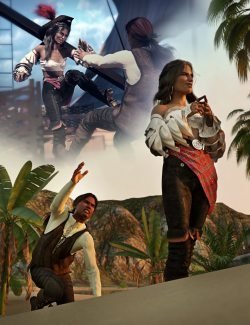 SBibb Dreadful Pirate Captain Poses and Expressions for Genesis 8